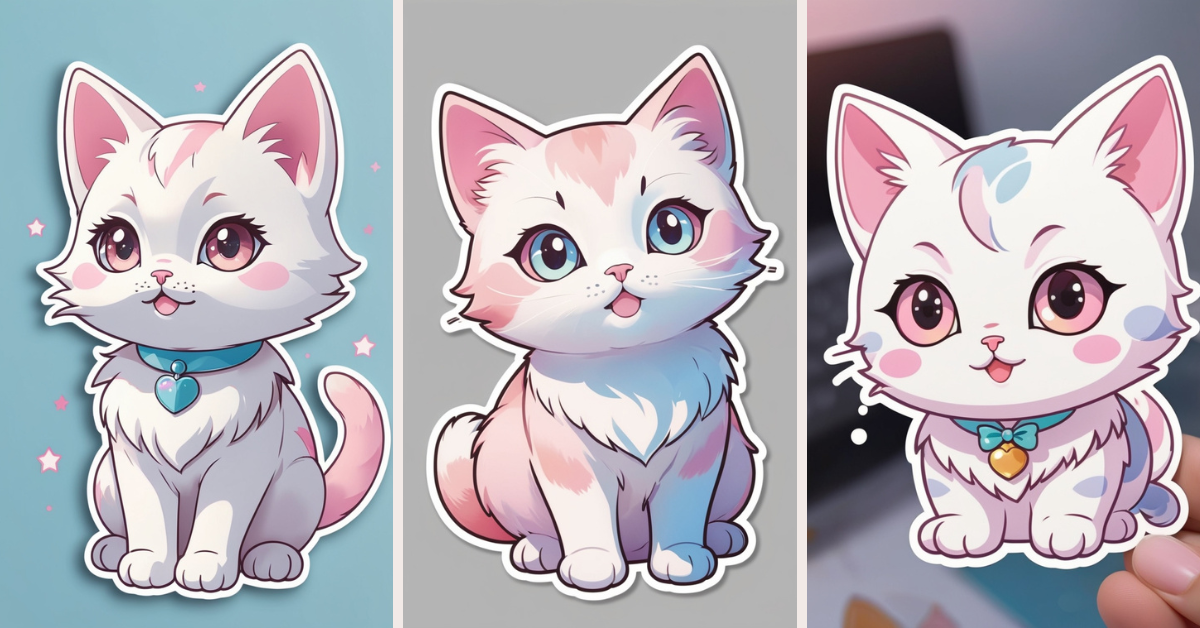 cute kawaii-style cat sticker